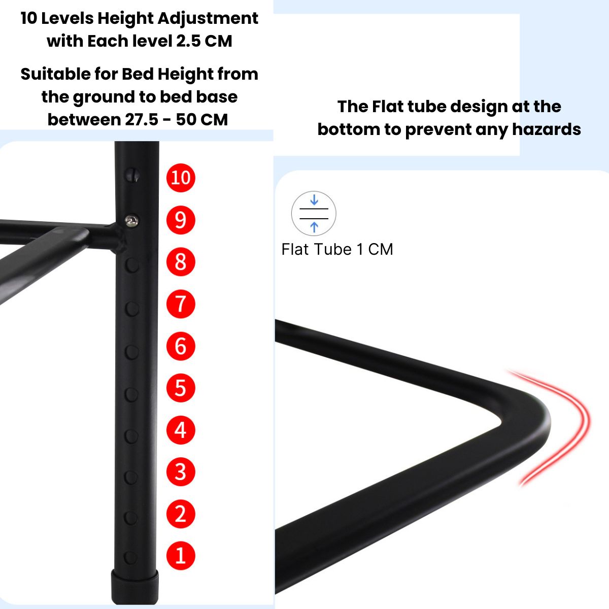 EML SafeGuard Bed Rail With Adjustable Handrail for Seniors